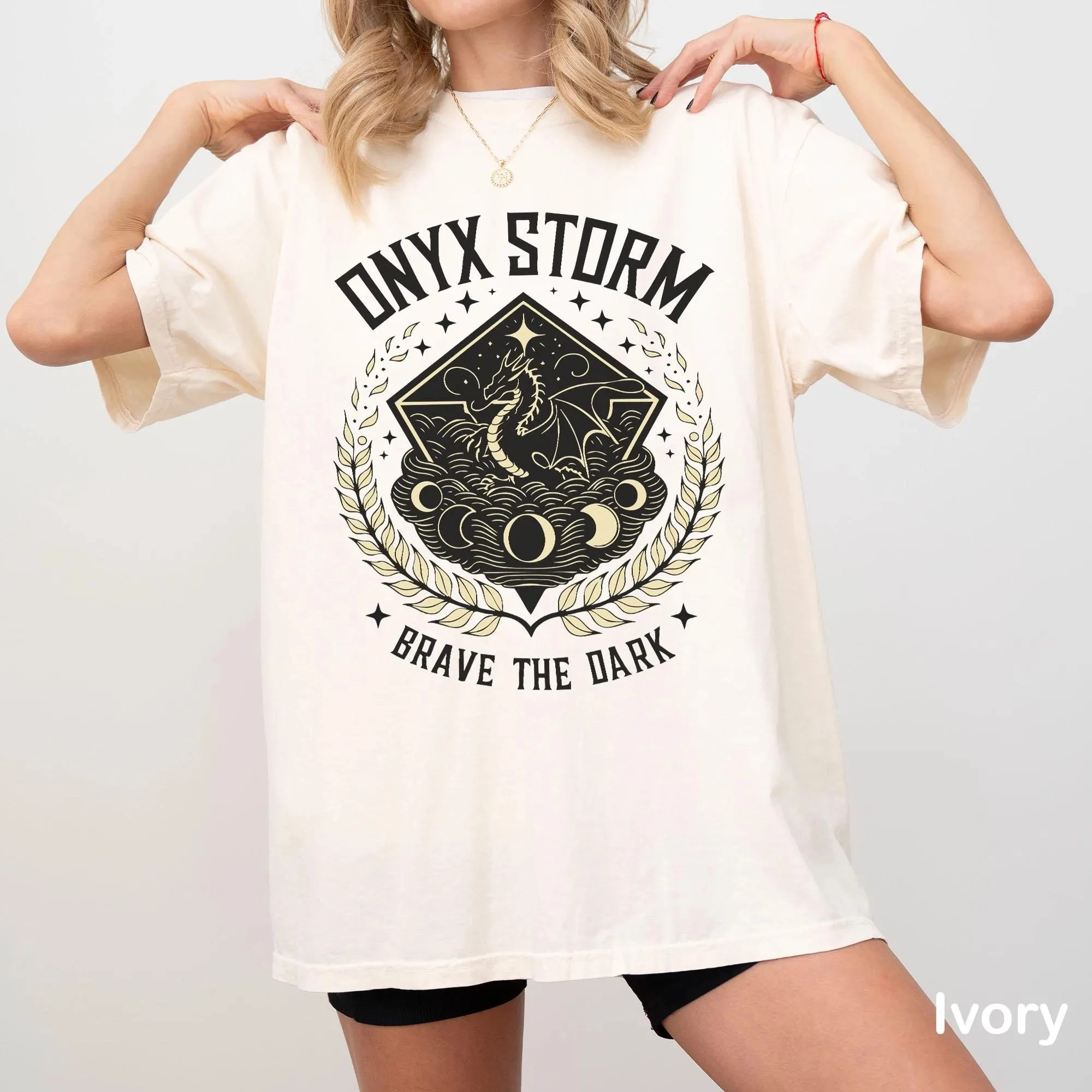 

Plus Size Summer Women's Vintage Onyx Storm T-Shirt Cotton Breathable Stylish Versatile Street Style Oversized