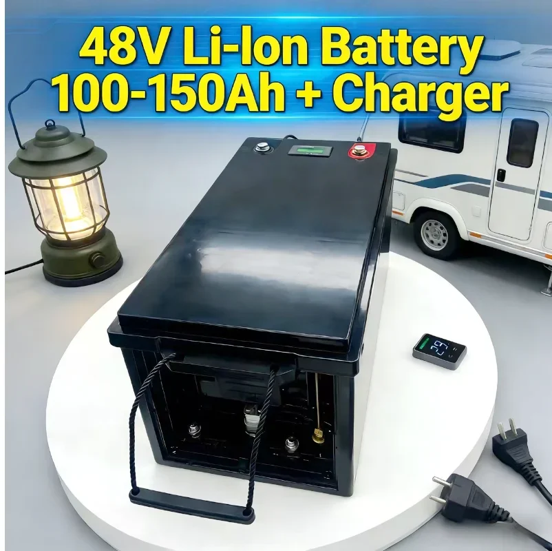 48V Li-ion Battery 100Ah-150Ah + Charger – Your Ultimate Off-Grid Power Solution5kwh 7kwh for Golf cart backup RV EV inverter S