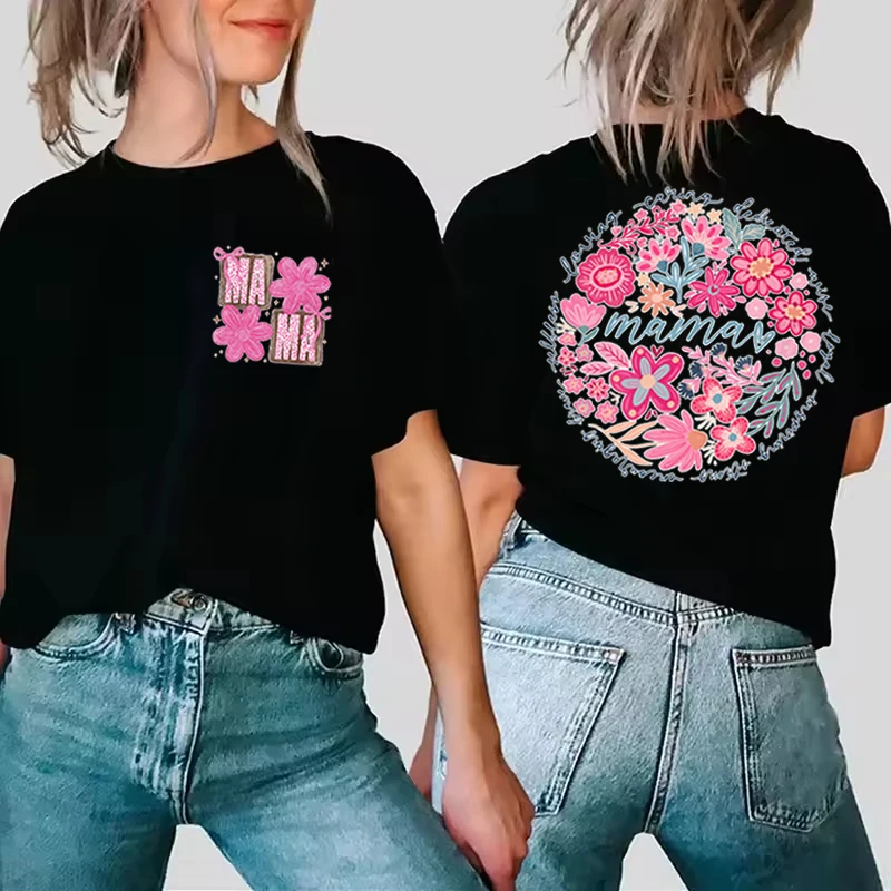 Feliz regalo del día de la madre, camisetas divertidas, camiseta con diseño de flores Vintage para mujer, ropa Retro de verano para madre, Tops florales bohemios para mamá