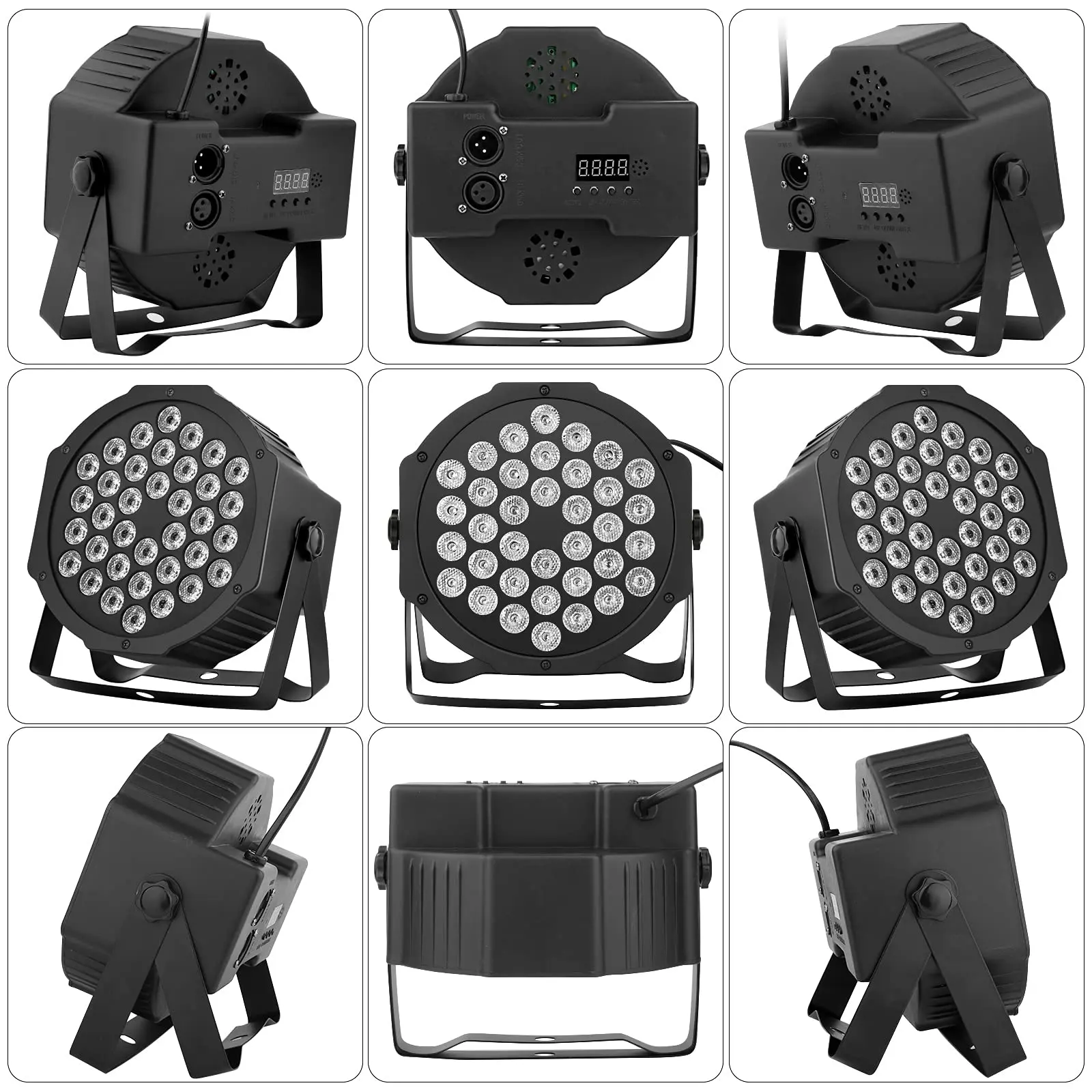 Lámpara Par de luces LED RGB con 9 modos, lámpara de escenario de DJ, activada por sonido, Control remoto DMX, luz de discoteca para boda, fiesta, evento, decoración, 18/36W