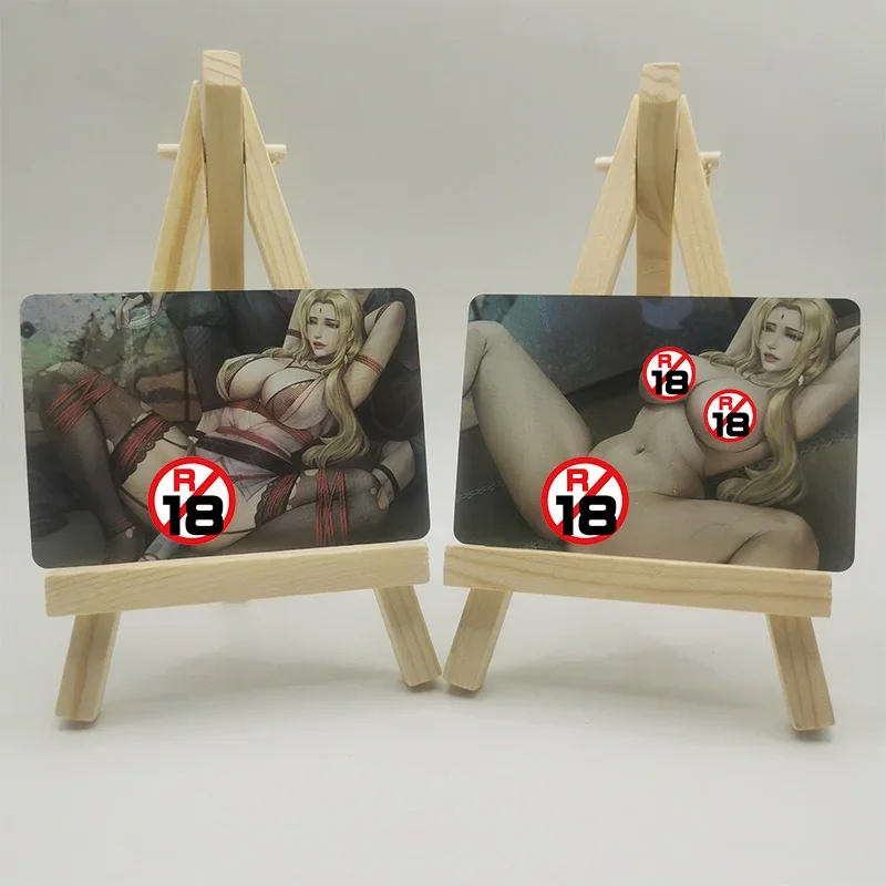 2Pcs/set Sexy Anime Girl Card Naruto Shippuuden Tsunade Sexy Lingerie Black Stockings Game Collection Cards Birthday Xmas Gift