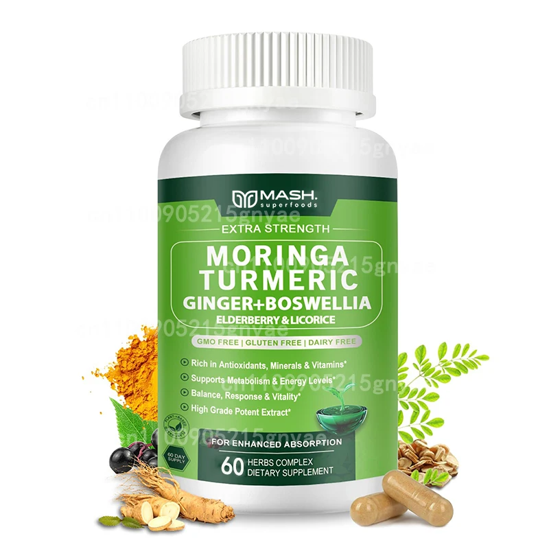 Joint Support Capsules | 60 Count, Infused with Curcumin, Ginger, Moringa, Frankincense, Saffron, Ceylon Cinnamon, Quercetin, Ch