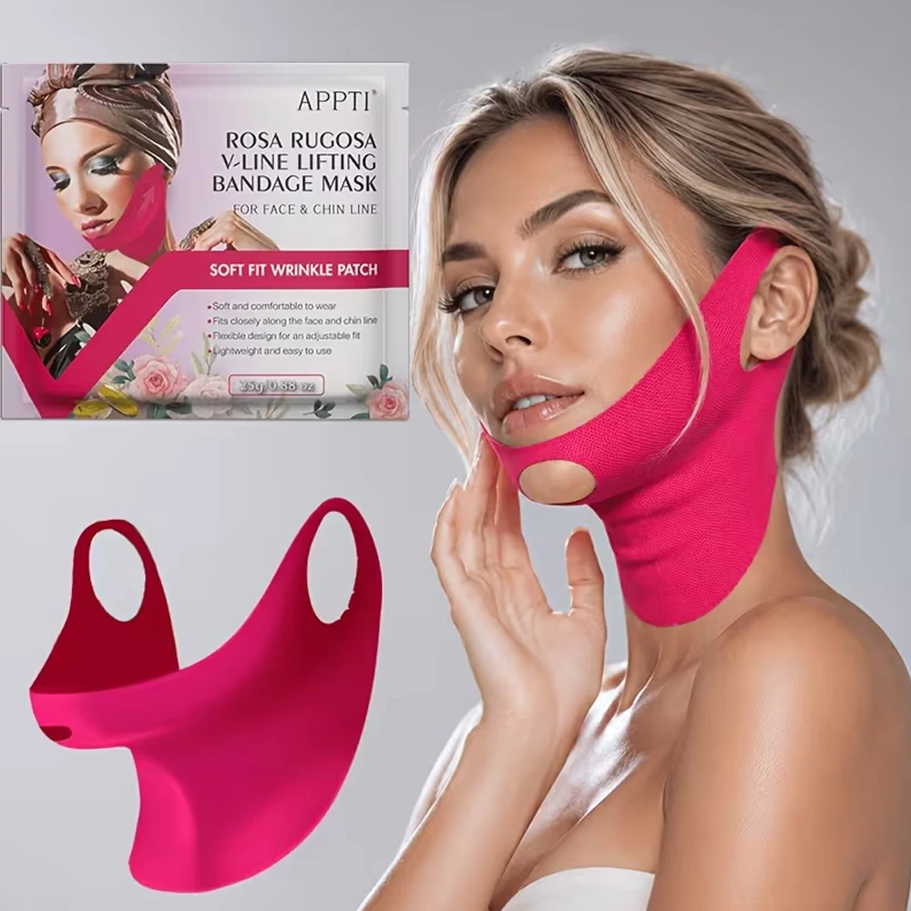 V-Shaped Face Lifting Mask, Facial and Neck Wrinkle Patches, Neck Mask, Instantly Tightens and Smoothes, Reduces Wrinkles/Fine Lines, V-Shaped Chin Lift Band, Skin Care Products