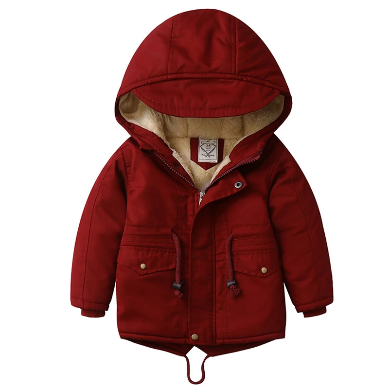 Children Winter Fleece Outdoor Jackets for Boys Hooded Warm Kids Boy Outerwear Windbreaker Autumn Casual Baby Boy Coats Clothing