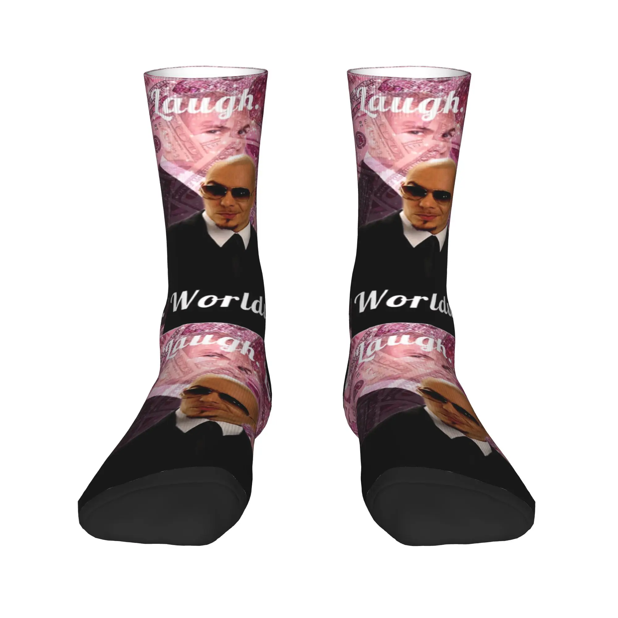Mr Worldwide Pitbull Socks  Gothic Stockings Couple Medium Soft Outdoor Sports Socks Spring Pattern Non Slip Socks