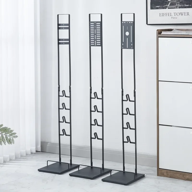 Iron Vacuum Cleaner Storage Rack Stable No-Drill Hanger Heavy-Duty Wall Hook  Easy-to-Place Floor Stand  Universal Holes