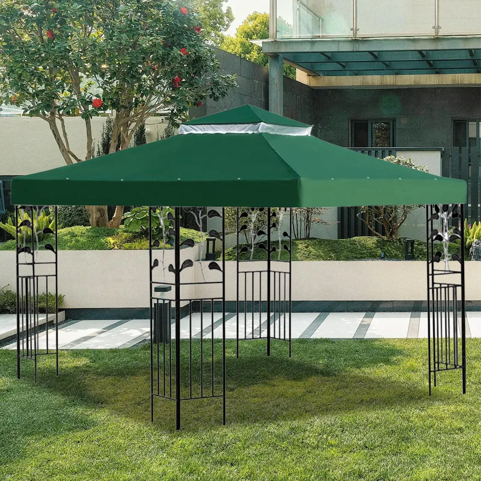Gazebo Top Replacement 10x10 FT Heavy Duty UV Protection Patio Gazebo Covers Replacement 10x10 For Outdoor Patio Yard Garden