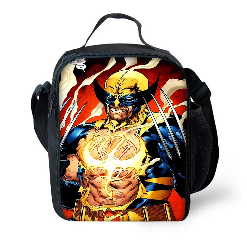 Marvel Cartoon Wolverine Child Large Capacity Bag for Boy Girl Student Outdoor Picnic Resuable Thermal Cooler Lunch Box