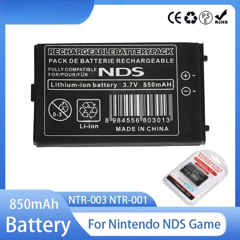 NTR-003 NTR-001 Rechargeable Battery 3.7V 850mAh Lithium Battery Pack For Nintendo NDS Game Console NTR003 Replacement Batteries