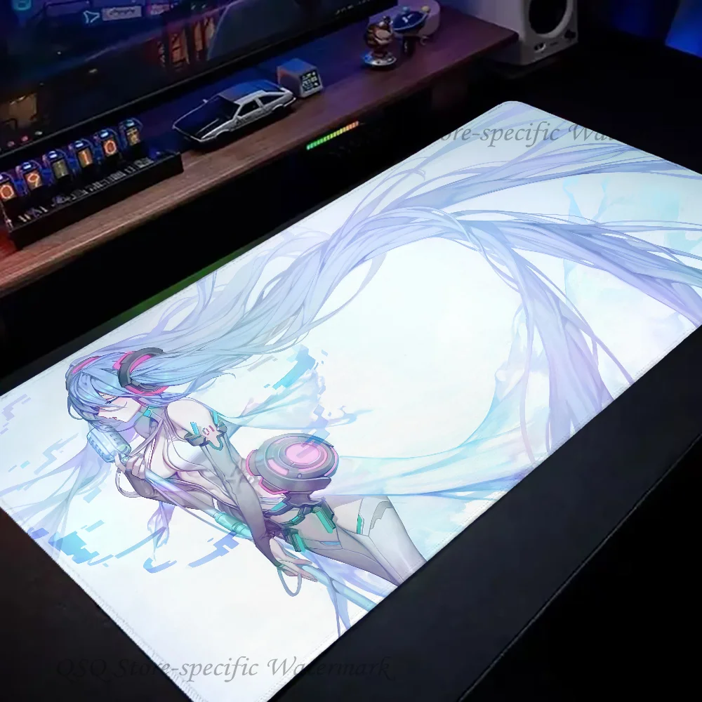 Anime H-Hatsune Miku Mousepad Large Gaming Mouse Pad LockEdge Thickened Computer Keyboard Table Desk Mat