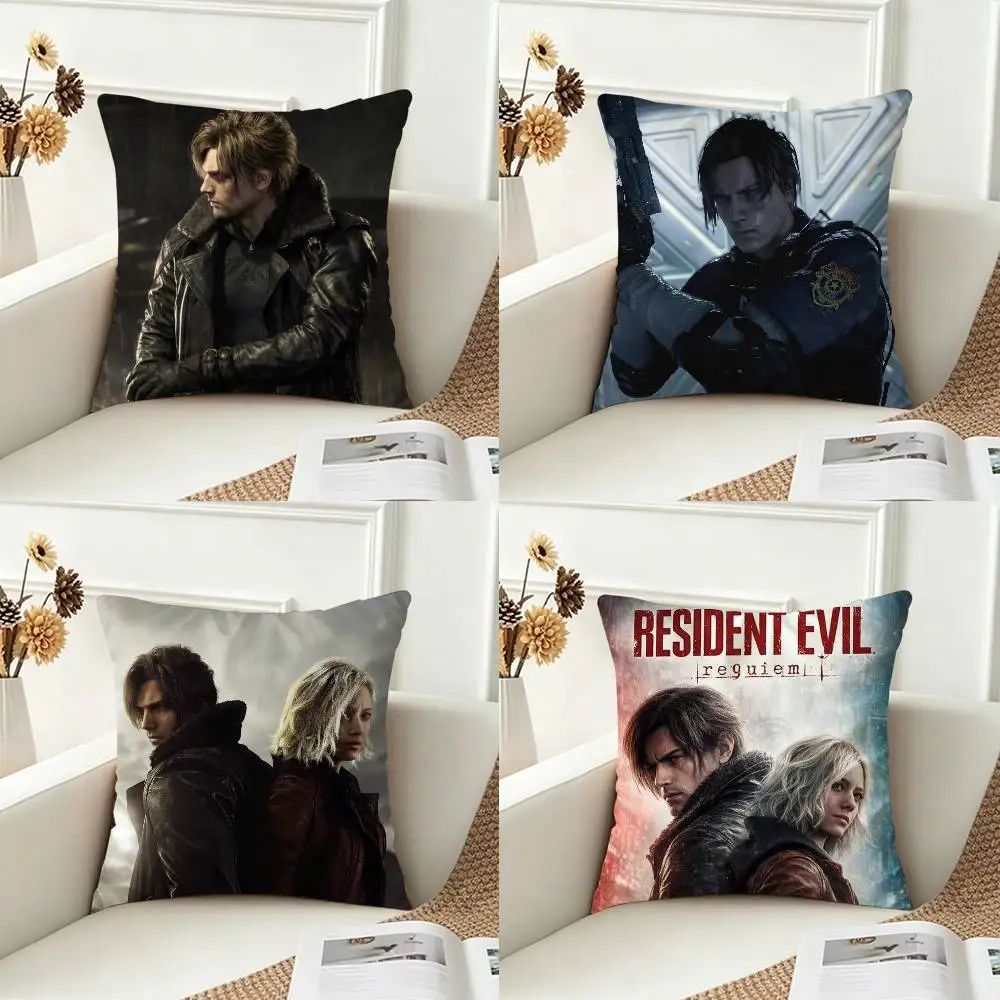 Resident Evil Requiem Double-sided Printed Square Decorative Cushion Cover for Sofa Living Room Home Decor