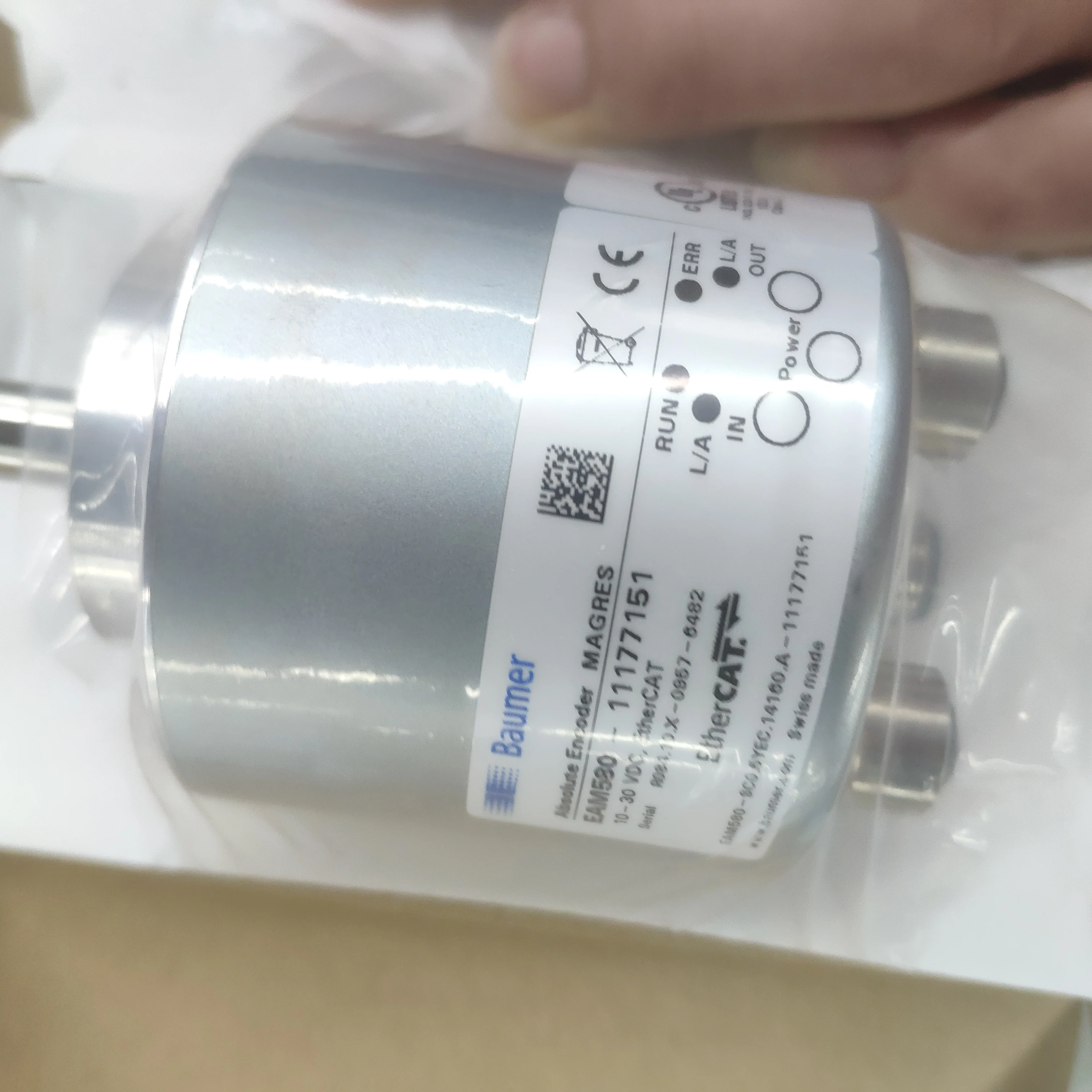 2025 IP67 30V DC Design durável para aberturas de integração de sistema fácil de até 15mm Ethercat Absolute Rotary Encoder