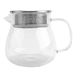Heat Resistant Coffee Pot Hand Brewing Coffee Pot Steel Cover Transparent Sharing Pot Glass Brewing Pot With Handle