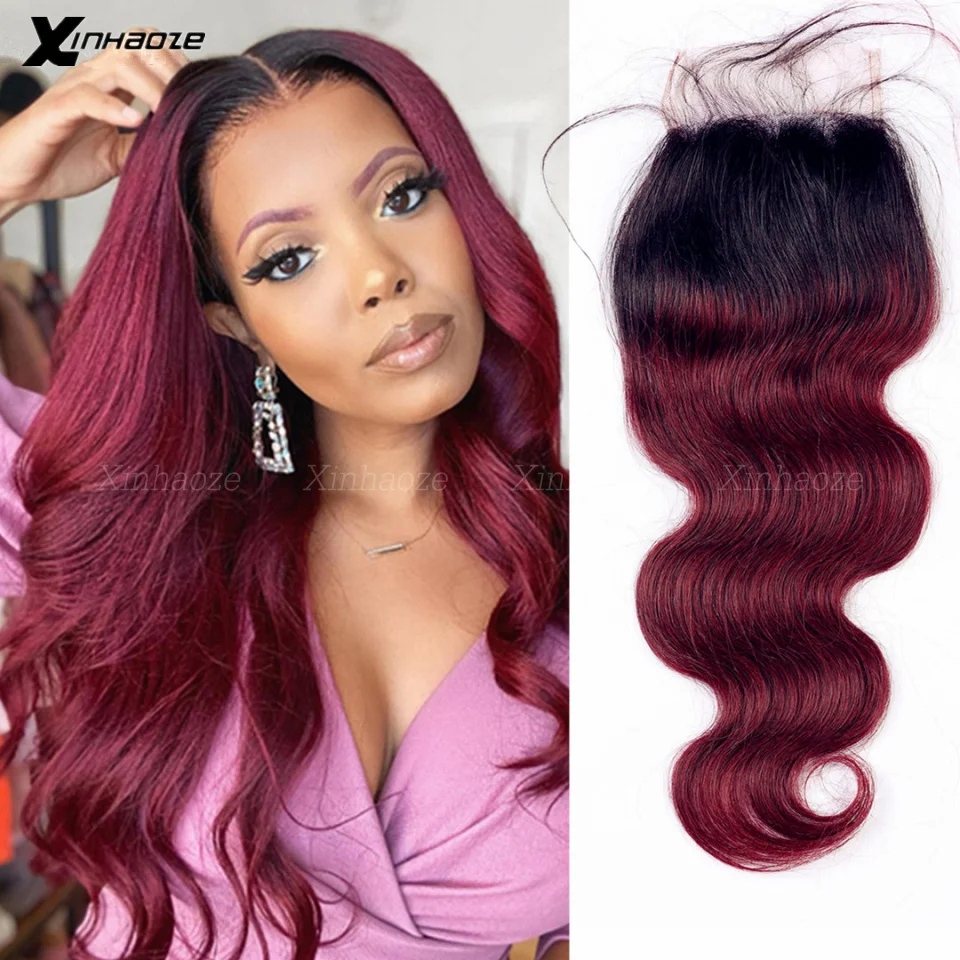 #4 Dark Brown j5x5 Silk Base Closure Brazilian Human Hair Closure Body Wave Closure With Baby Hair Free Part Bleached Knots
