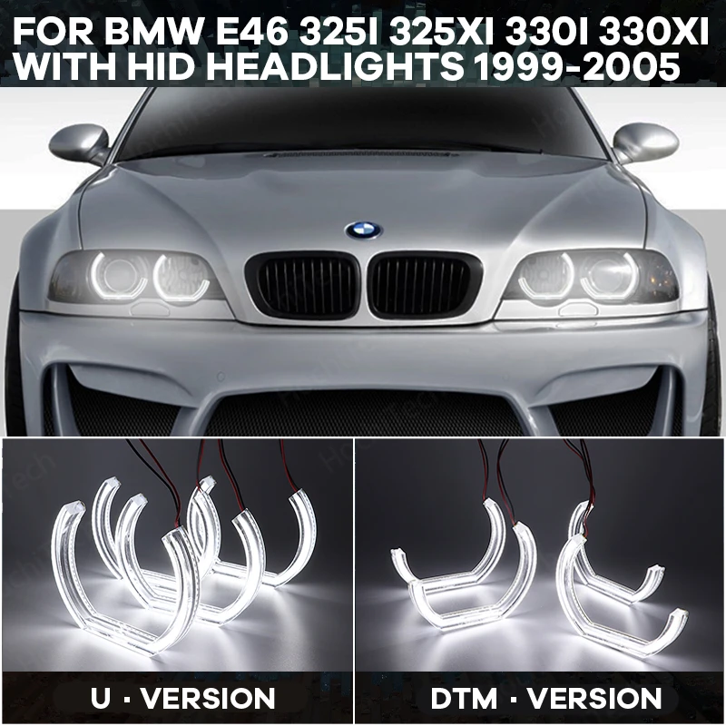 

Halo ring Cut Style LED Angel Eye kit DTM Style DRL Crystal Angel eyes For BMW E46 325i 325xi 330i 330 with HID headlights 19-05