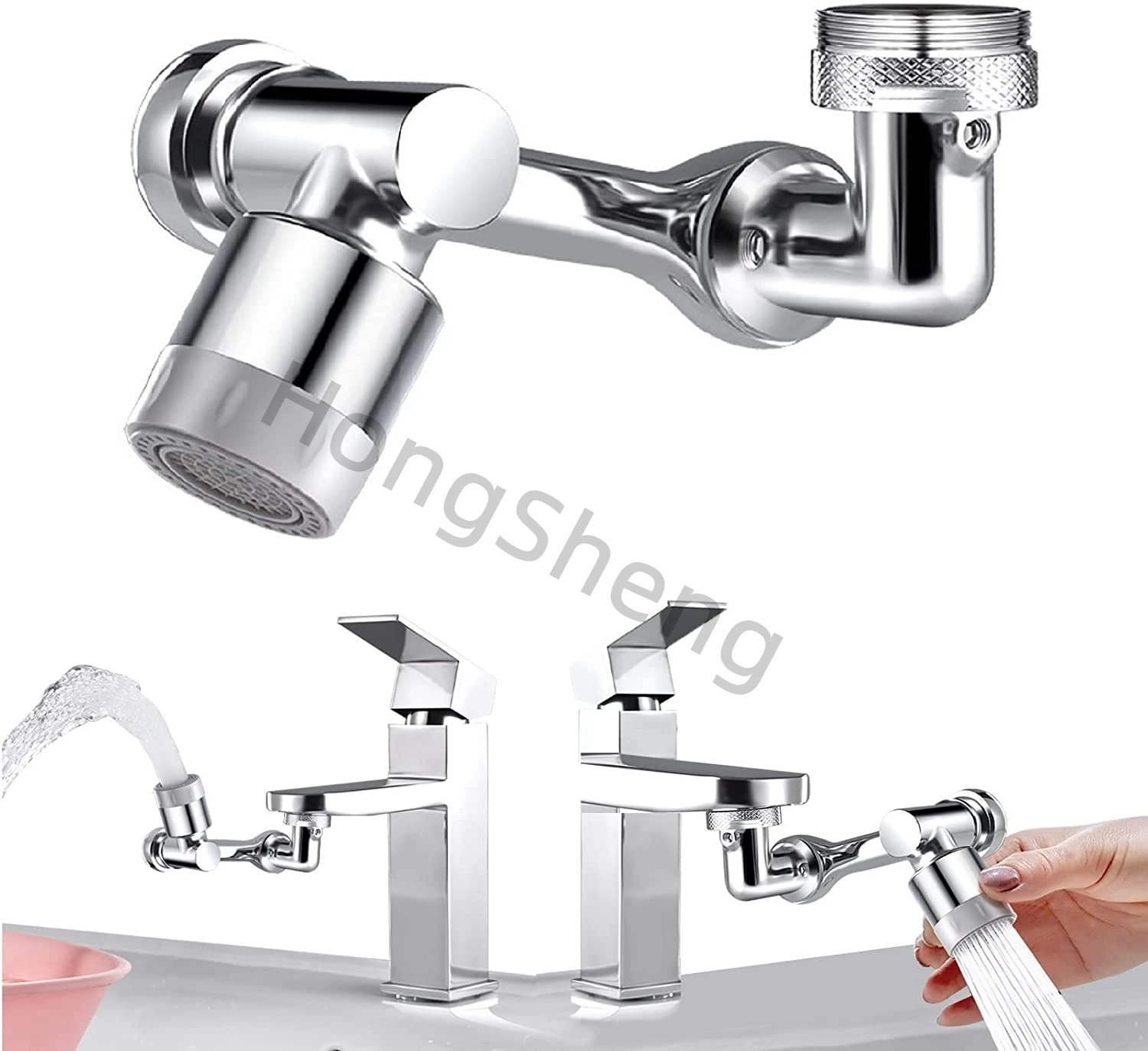 720 ° หมุนก๊อกน้ำ Splash-Proof พลาสติกหมุน Kitchen Tap ขยายน้ำหัวกรองก๊อกน้ำ22/24มม.อะแดปเตอร์ก๊อกน้ำ Bubbler