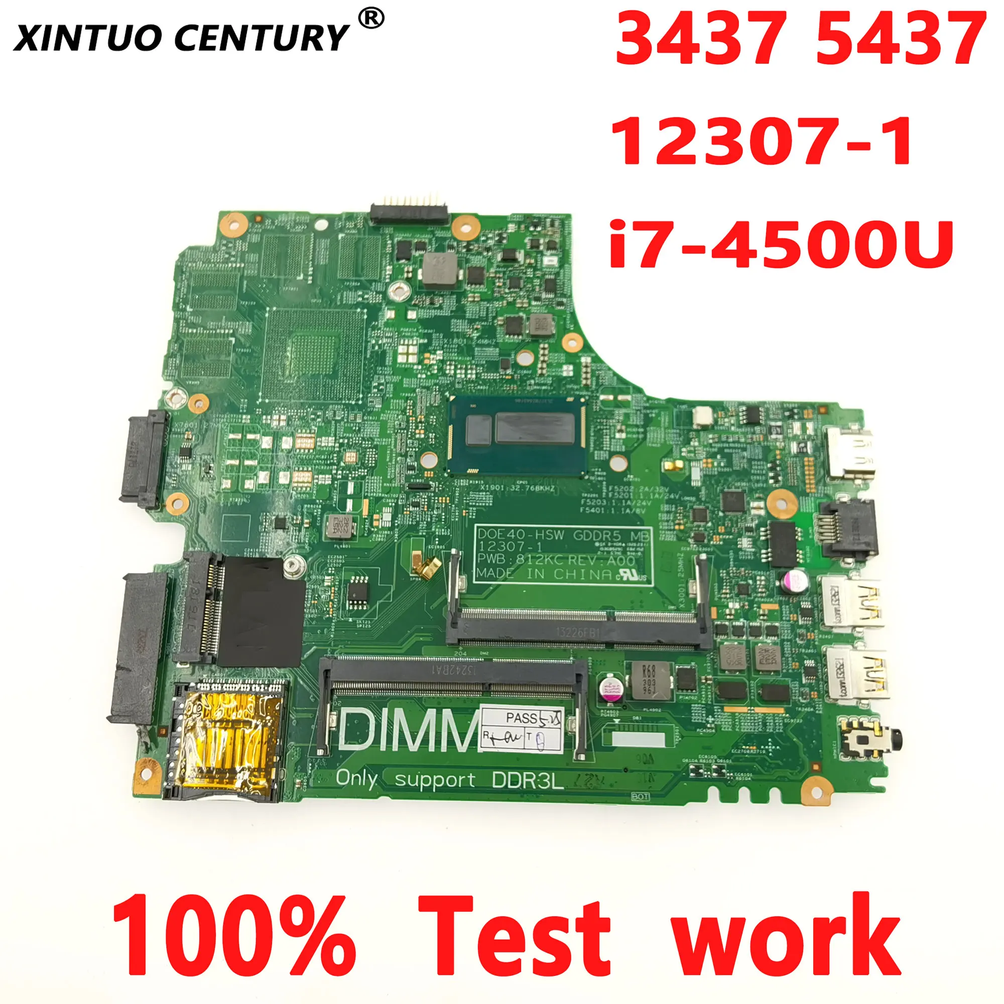 CN-0624N4 0624N4 624N4 For Dell Insprion 14R 3437 5437 Laptop Motherboard DOE40-HSW 12307-1 812KC with i7-4500U 100% Test Work