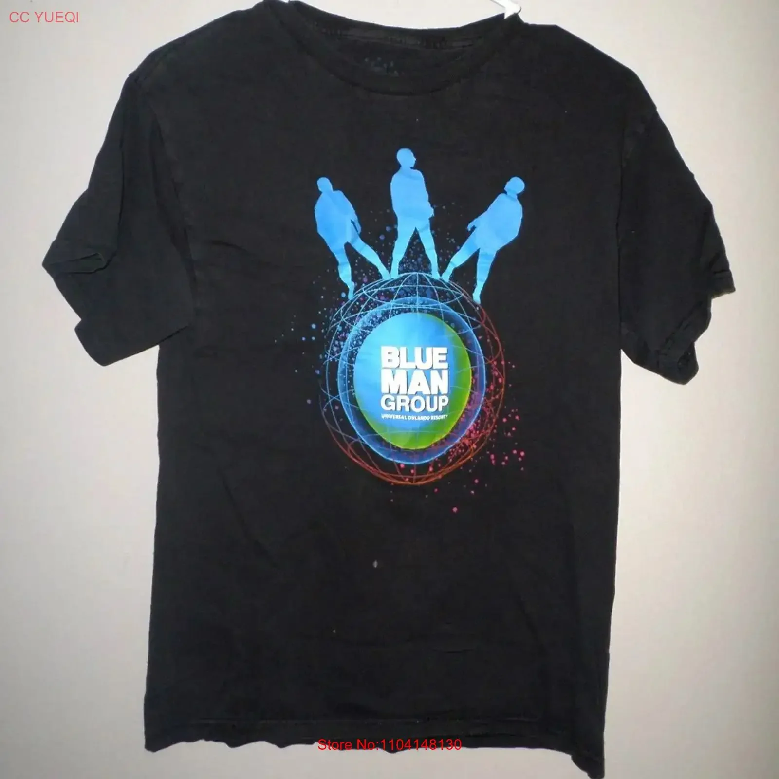 Camiseta pequeña de teatro BLUE MAN GROUP, camiseta universal para conciertos, Orlando, fuera de Broadway, estilo vintage, lavada, elegante, para uso diario