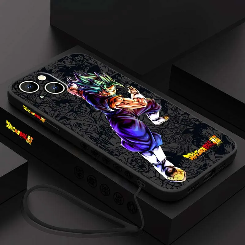 D-Dragon Ball Son Goku Cool For Apple iPhone 17 16 15 14 13 12 11 Air Mini Plus Pro Max Liquid Left Rope Phone case Cover