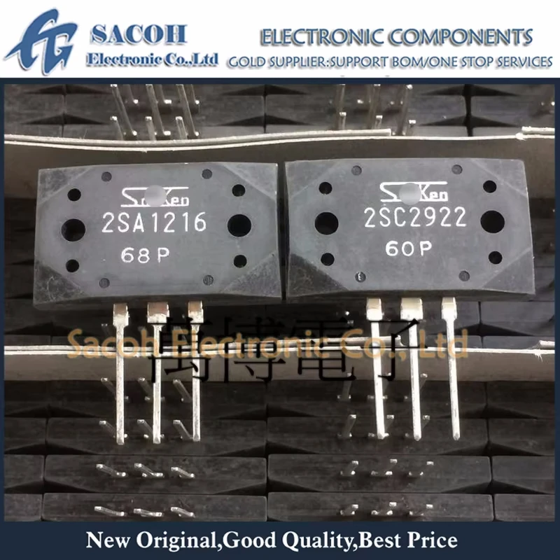 

Made In China 5Pairs(10Pcs)/Lot 2SA1216 A1216 + 2SC2922 C2922 MT-200 Silicon NPN + PNP Audio Amplifier Transistor
