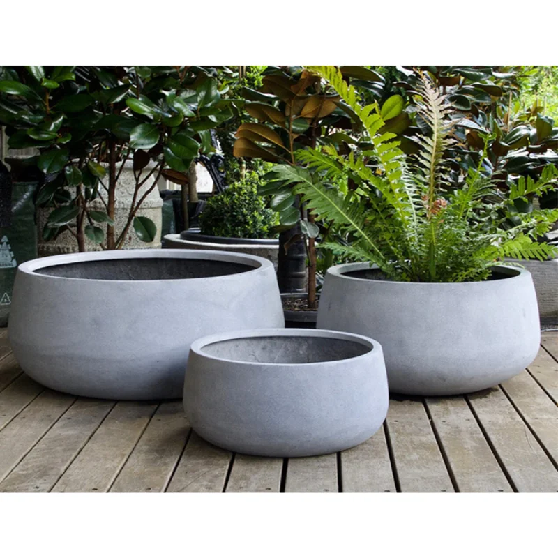 Durable flower pot Custom weatherproof lightweight large bowl flower pot for garden supplies