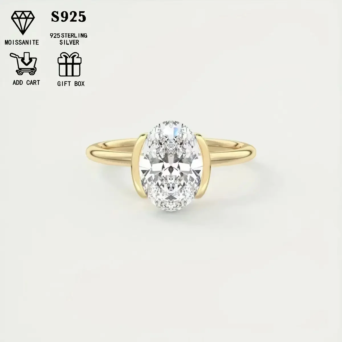 

Кольцо для помолвки из стерлингового серебра S925 с муассанитом для женщин, свадебное украшение, подарок, блестящий камень с огранкой