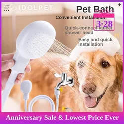 Pet Portable Sink Hose Faucet Sprayer Dog Shower Attachment with Adjustable Worm Dog Shower Bath Head Spray Drains Strainer