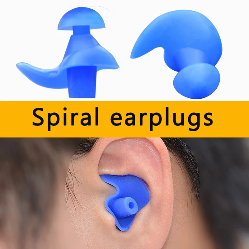 1 Pair Of Waterproof Swimming Earplugs With Boxed Soft Silicone Spiral Earplugs, Used For Noise Prevention Of Snoring And Diving