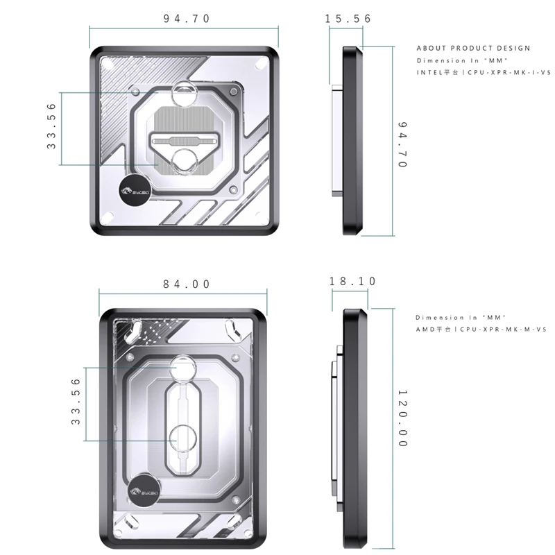 Imagem -06 - Bykski Microchannel Water Cooler Radiator Cpu Block Use para Intel Lga1700 1200 2011 Amd Ryzen 0.2 mm Cpu-xpr-mk-i M-v5