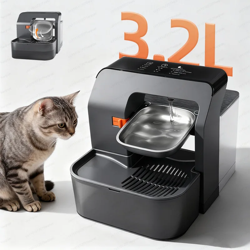 New dumping pet water dispenser, black sewage separation, automatic water feeding, cat water dispenser is not plugged in