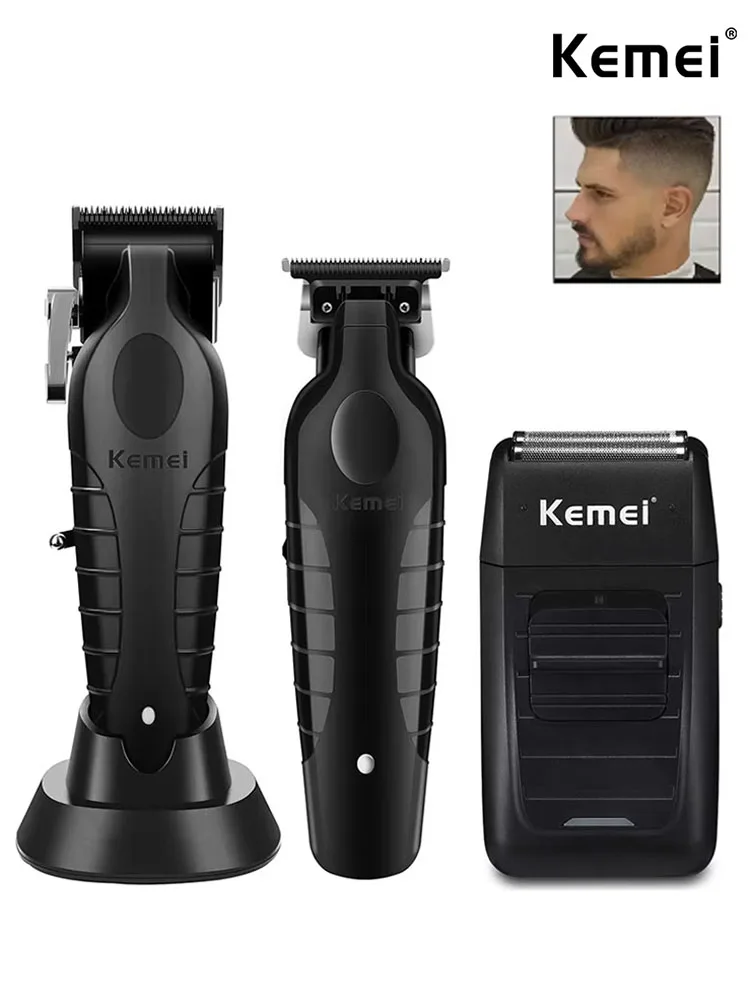 Kemei KM-2296 KM-2299 KM-1102 kit máquina de cortar cabelo profissional barbeador elétrico masculino