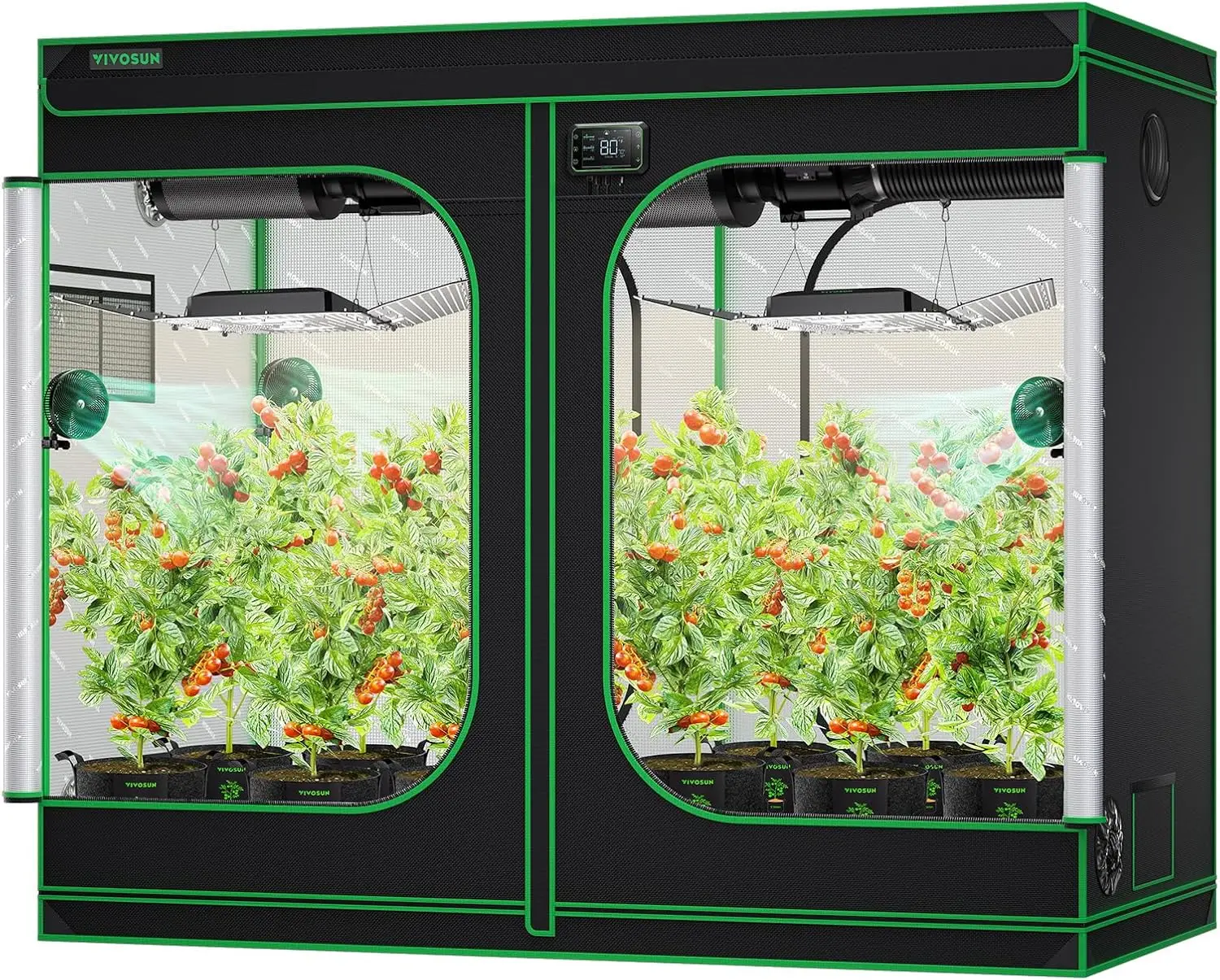 

S848 4x8 Grow Tent, 96"x48"x80" High Reflective Mylar with Observation Window and Floor Tray for Hydroponics Indoor Plant for