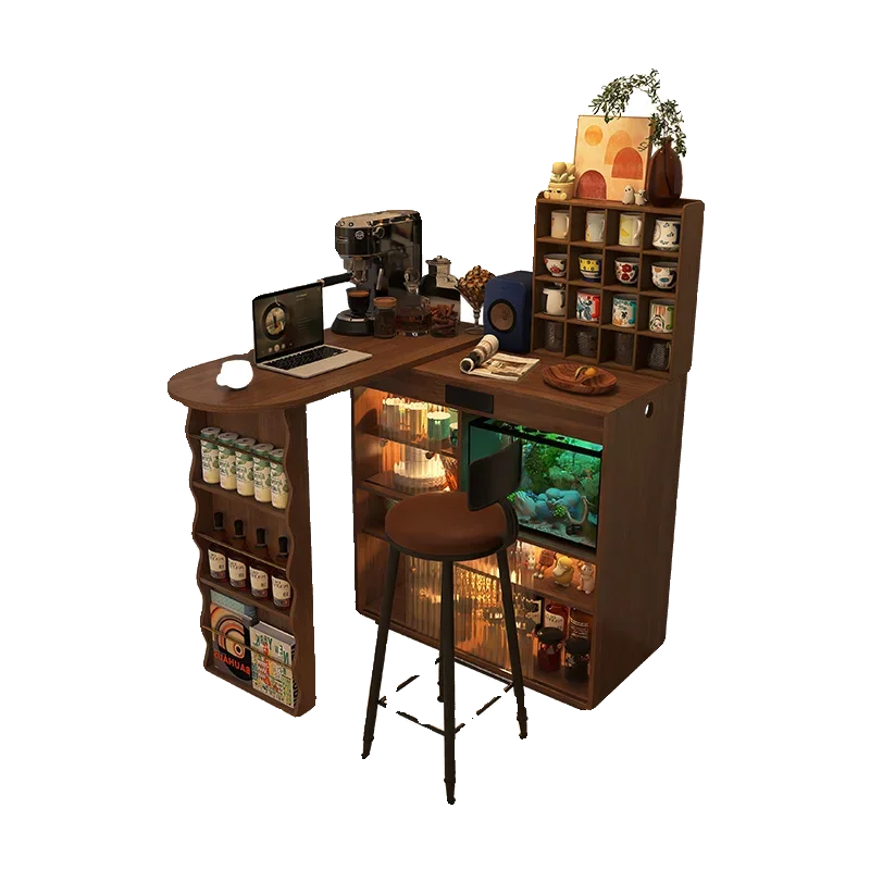 New balcony bar table cabinet, household partition cabinet, retractable living room small table integrated corner folding