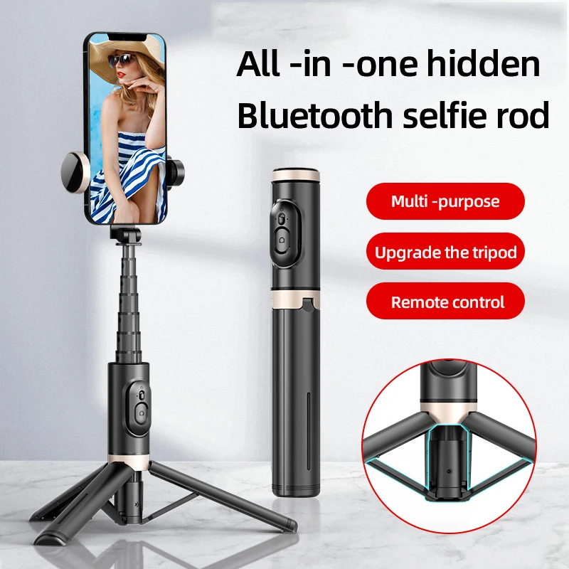 Portable Wireless Bluetooth Selfie Stick Foldable Tripod with Fill Light Shutter Remote Control for Android iPhone Smartphone