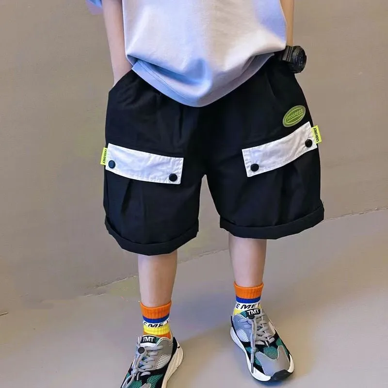 

Kids Boys Shorts Summer 2023 New Medium To Large Boys Shorts Boys Workwear Style Thin Casual Split Pants