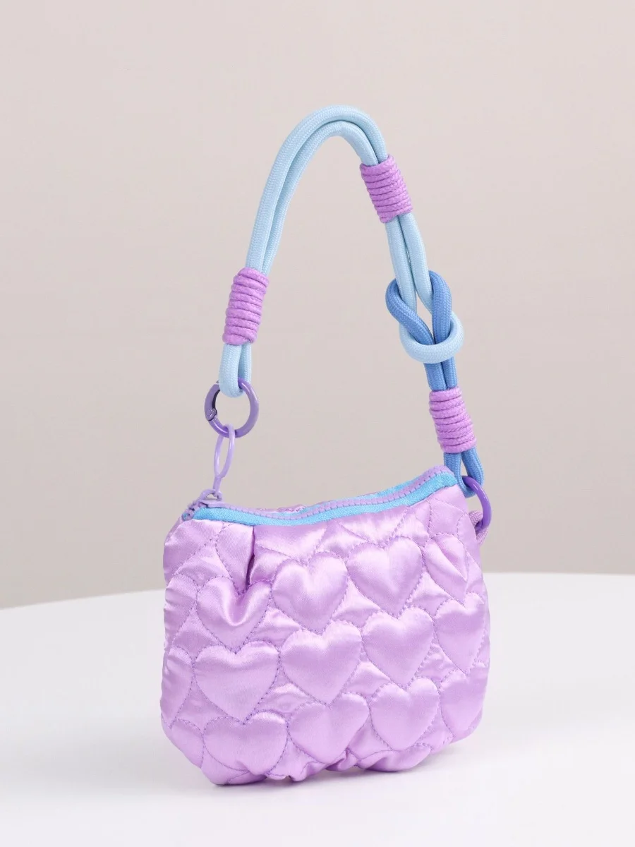 

Candy Color Silk Satin Heart Makeup Bag Portable Organizer Pouch Luxury Feel for Coin Purse Handbag Mobile Earphone