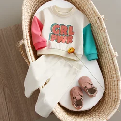 Autumn Baby Girl Sweatshirt Set Fashion Letter Print Tops + Pants Suit Newborn Tracksuit Girls Clothes Sets