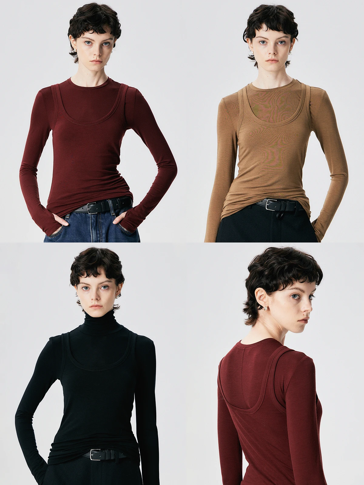 

Вязаная базовая кофта Thoransaura с длинным рукавом, имитирующая двухслойность, с эффектом похудения, из австралийской шерсти, воздушная, приятная к телу, повседневная.