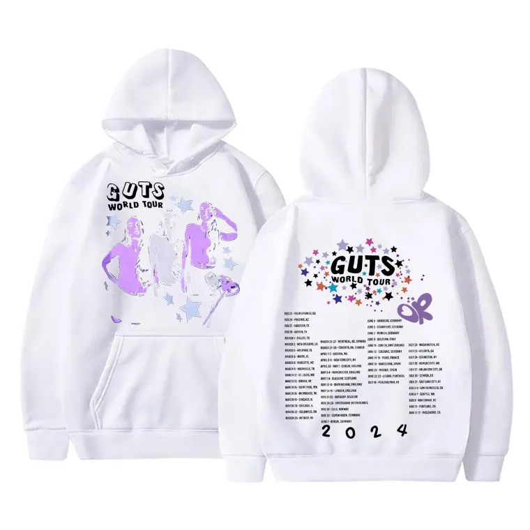 Vampire Guts 2024 World Tour Concert Hoodie Men Women Vintage Hip Hop Sweatshirt Unisex Casual Oversized Hoodies Y2K Streetwear