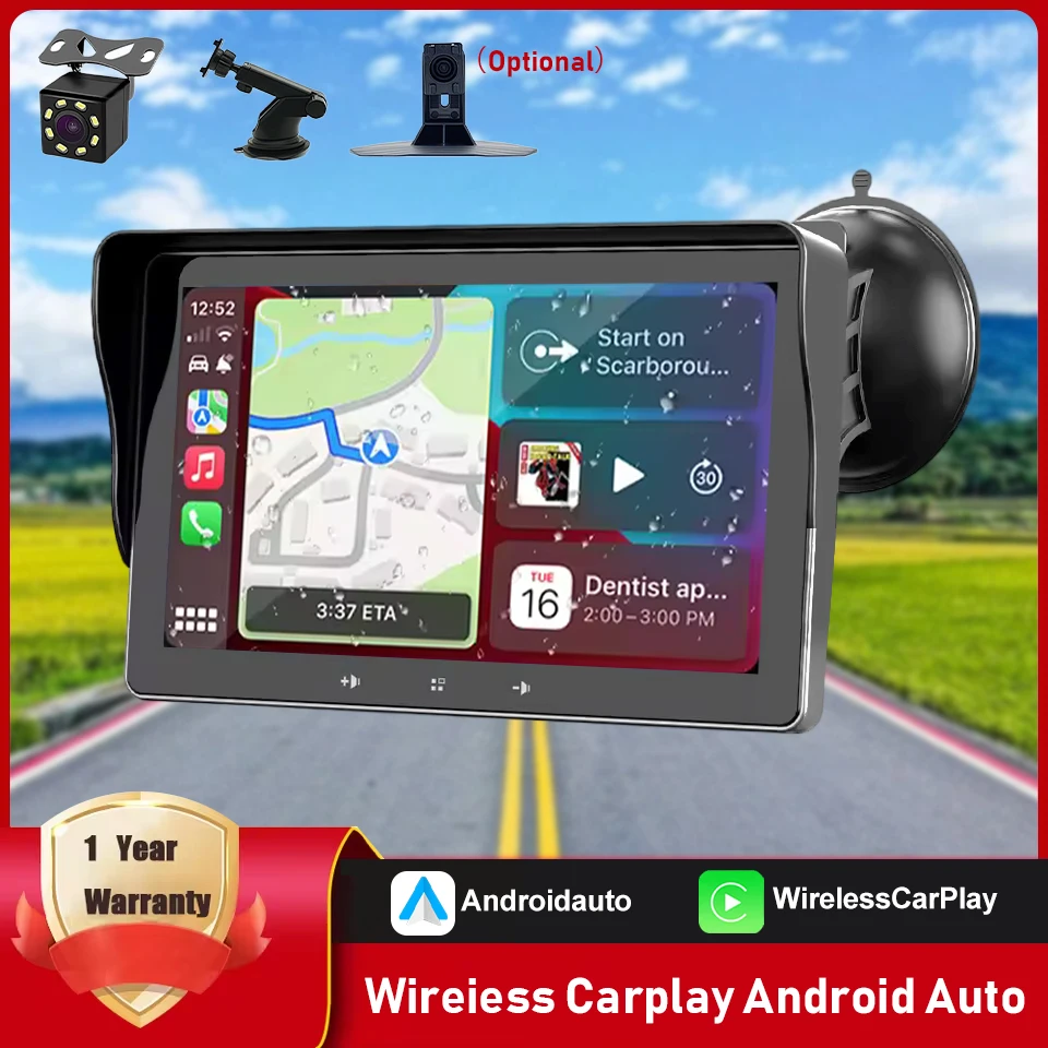 

Dashboard 7inch Portable Car Radio Multimedia Video Player Wireless Carplay And Wireless Android Auto Universal Touch Screen