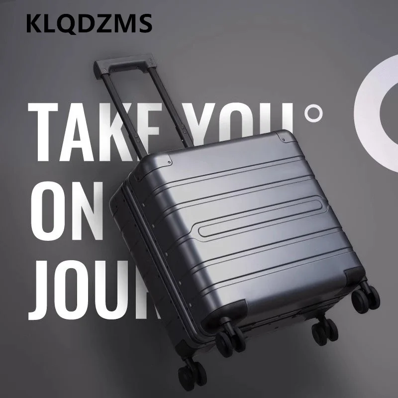 

KLQDZMS Handheld Travel Suitcase All Aluminum Magnesium Alloy Boarding Box 18 Inches Men's Business Trolley Case Cabin Luggage