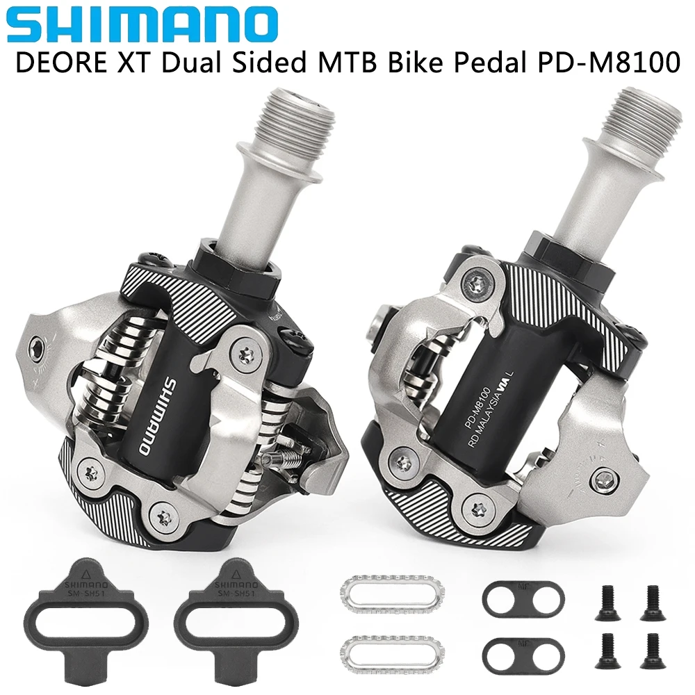 SHIMANO DEORE XT PD-M8100 MTB Bike Pedal SPD Self-locking Bicycle Pedal Race for Mountain Bike Original Cycling Parts