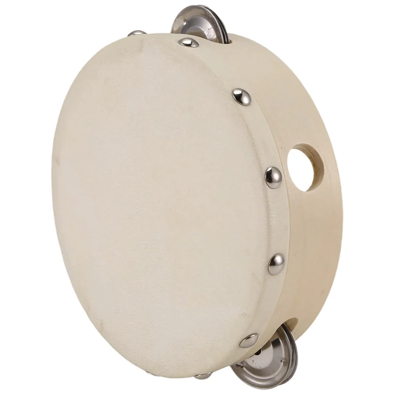 XSXS-6Pcs 6In باليد الدف طبل جرس المعادن الأناشيد قرع الموسيقية لألعاب الأطفال حفلة KTV