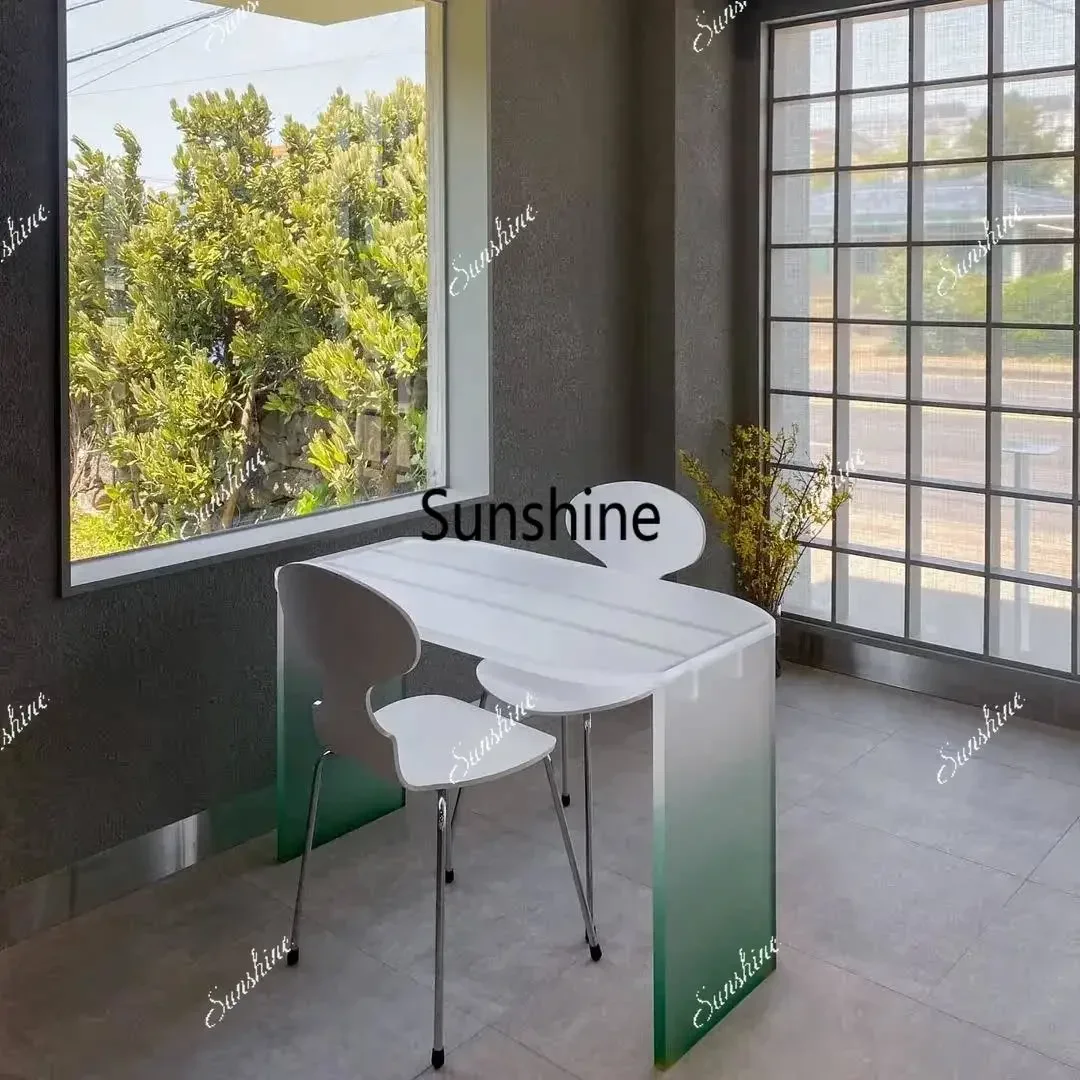 Nordic simple and gradual change matte table creative home special-shaped bar*/