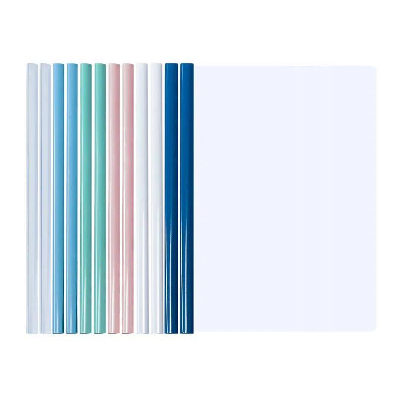 10 pz/lotto Rod Folder Pull Rod Clip Water Drop Rod inserto addensato trasparente Office Report restrain document File Bag