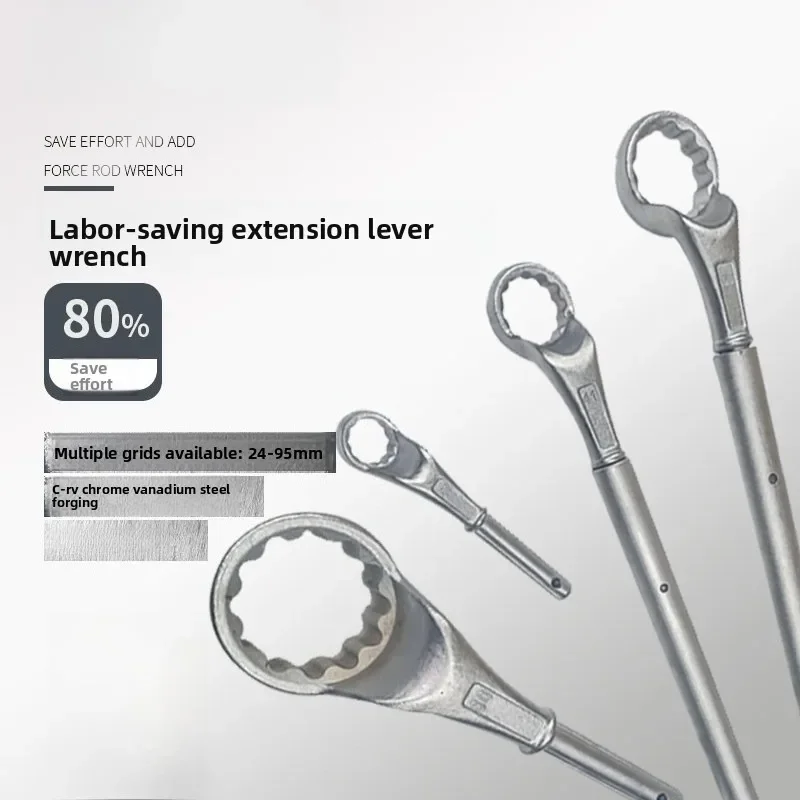 Afterburner High-strength Double-head Plum Blossom Wrench, Extended Labor-saving Plum Blossom Wrench for Heavy-duty