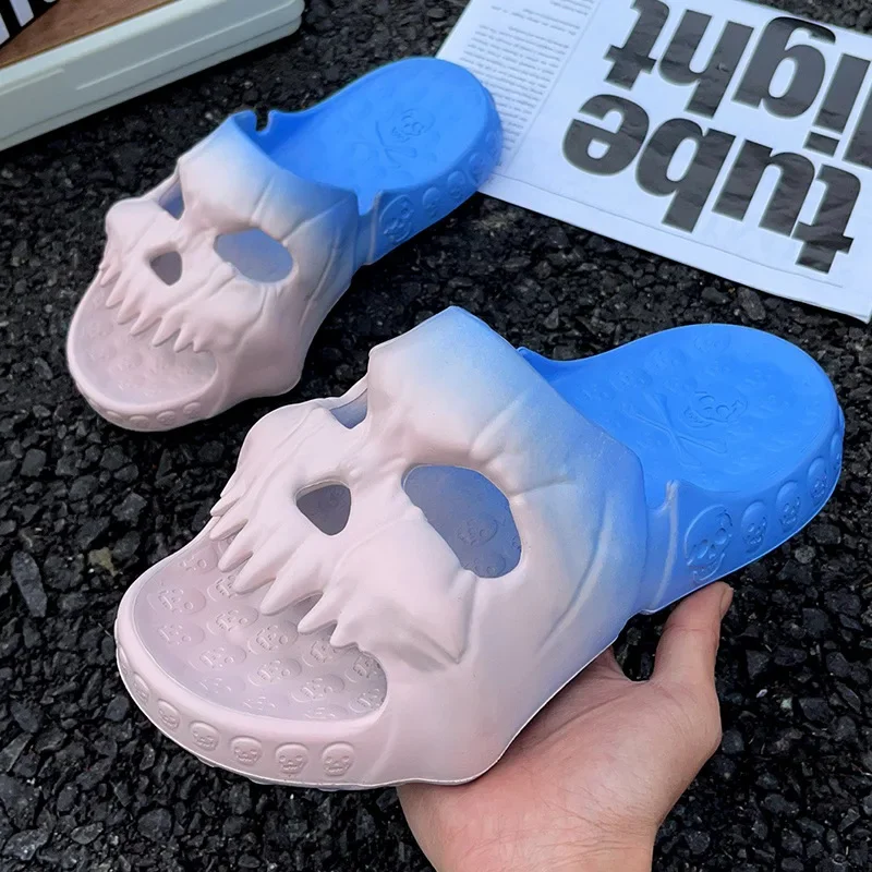 Children Slippers Men Skulls Fashion Summer Wear and A Sense of Stepping on Feces EVA Anti Slip Boys Shoes Sandals Flip Flops