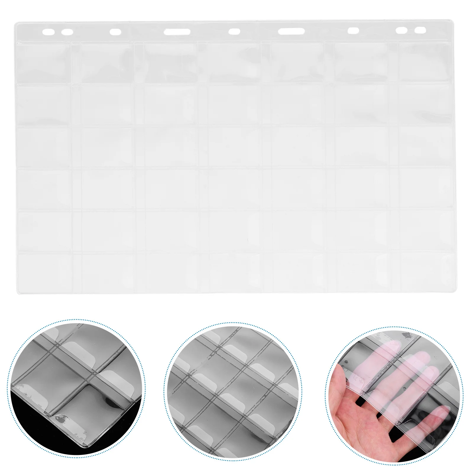 

10 Sheets Coin Collecting Pages Plastic Transparent Pockets for Safe Storage and Organization Ideal for Coins Currency Stamps
