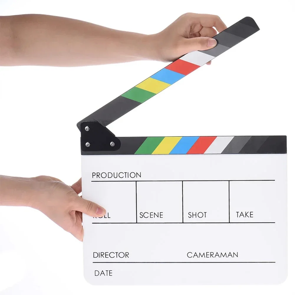 Tragbare Acryl bunte Clapper board Clapper Board trocken löschen Regisseur geschnitten TV Film Film