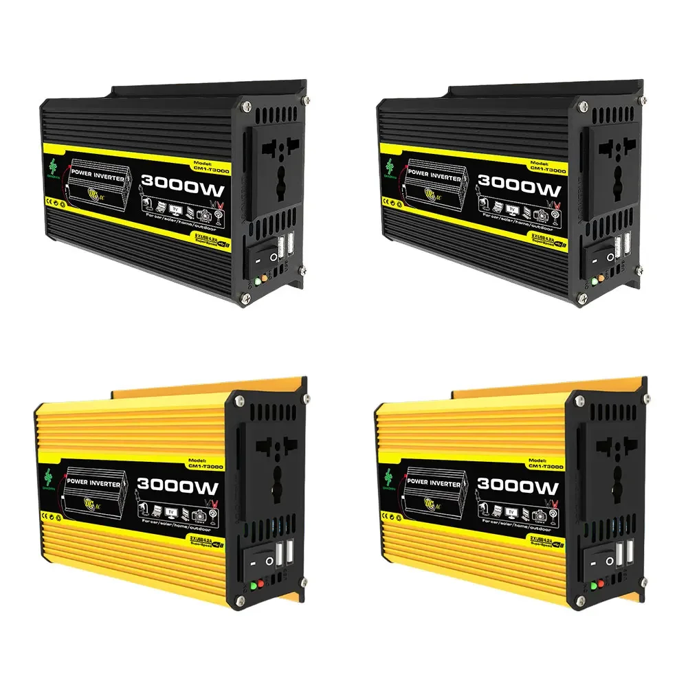 Trasformatore di tensione per auto Dual USB 3000W DC 12V a AC 110/220V Inverter per auto Inverter di potenza digitale fusibile integrato per camper